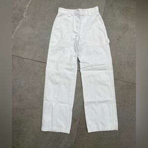 Aritzia SUNDAY BEST Cream White cargo pants straight leg size 4